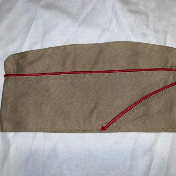 1952 KOREAN WAR ARMY sz7 1/4 GARRISON COVER CAP ARTILLERY SERVICE CORD KD 01032 - Picture 1 of 12